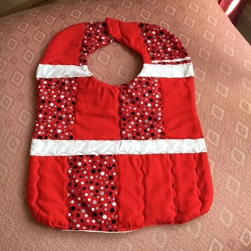 3/$25 or $12 ea.  Red, White & Black Handcrafted Reversible Bib